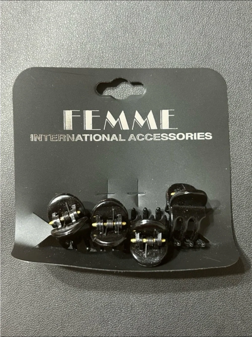 NWT Femme black mini hair claw clips - 4 Pack